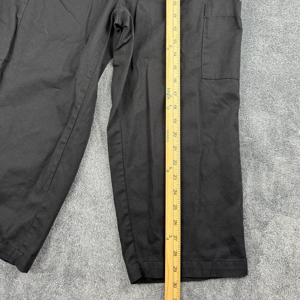 Basic Editions Mens Black‎ Cotton Elastic Waist Cargo Pull On Pants Size S/C